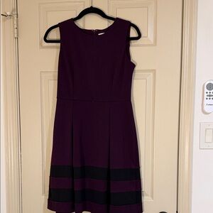 Calvin Klein Purple and Black Midi Dress 6P CW03